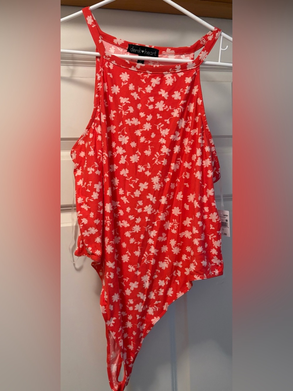 Derek Heart Bodysuit Red/White Size 1X NWT
